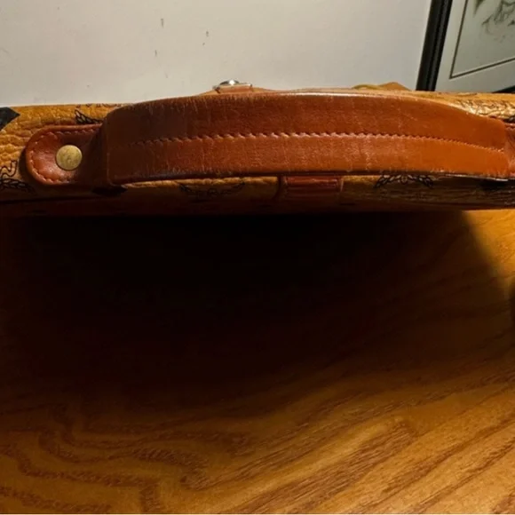 MCM Tan Leather Briefcase with Monogram - Picture 4 of 12